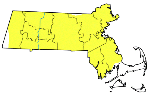 Map of Abnormally Dry Weather in MA