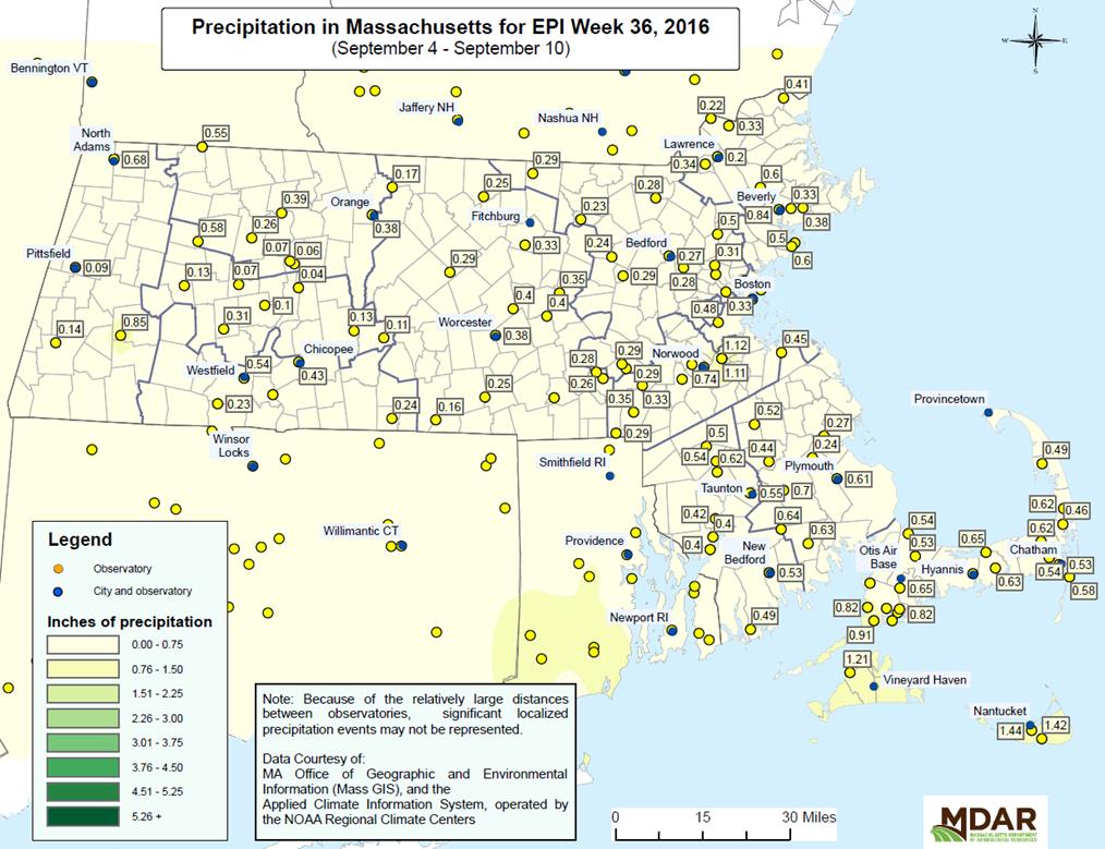 Precipitation in MA for EPI Week 36, 2016