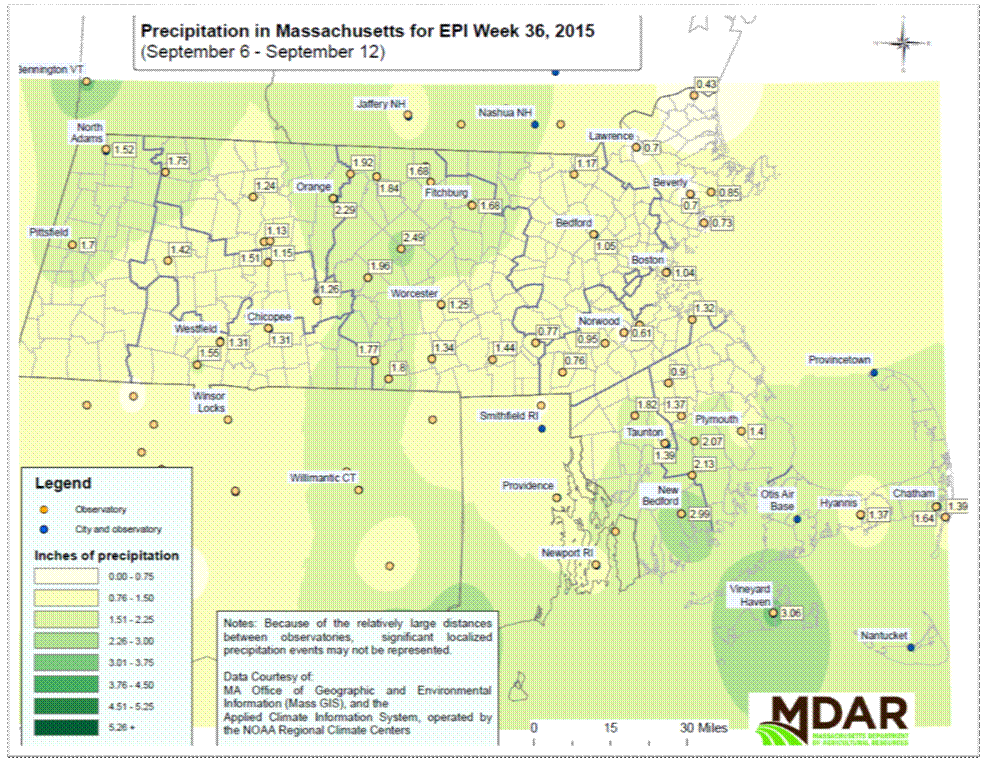 Precipitation in MA for EPI Week 36, 2015