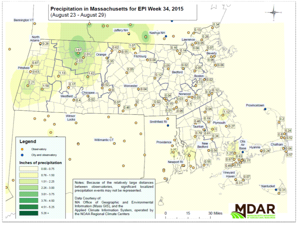 Precipitation in MA for EPI Week 34, 2015
