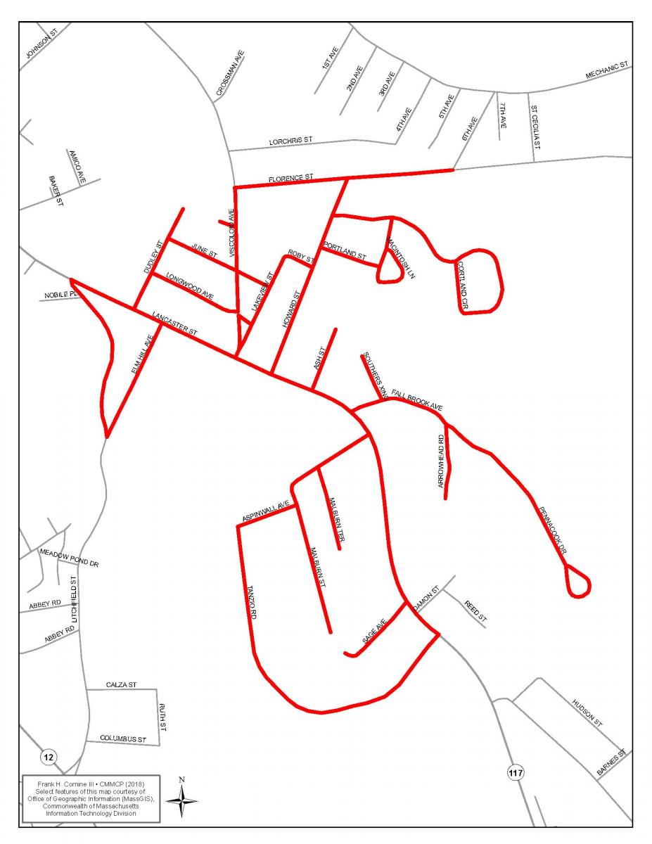 Leominster Spray Map #2 August 21 2018
